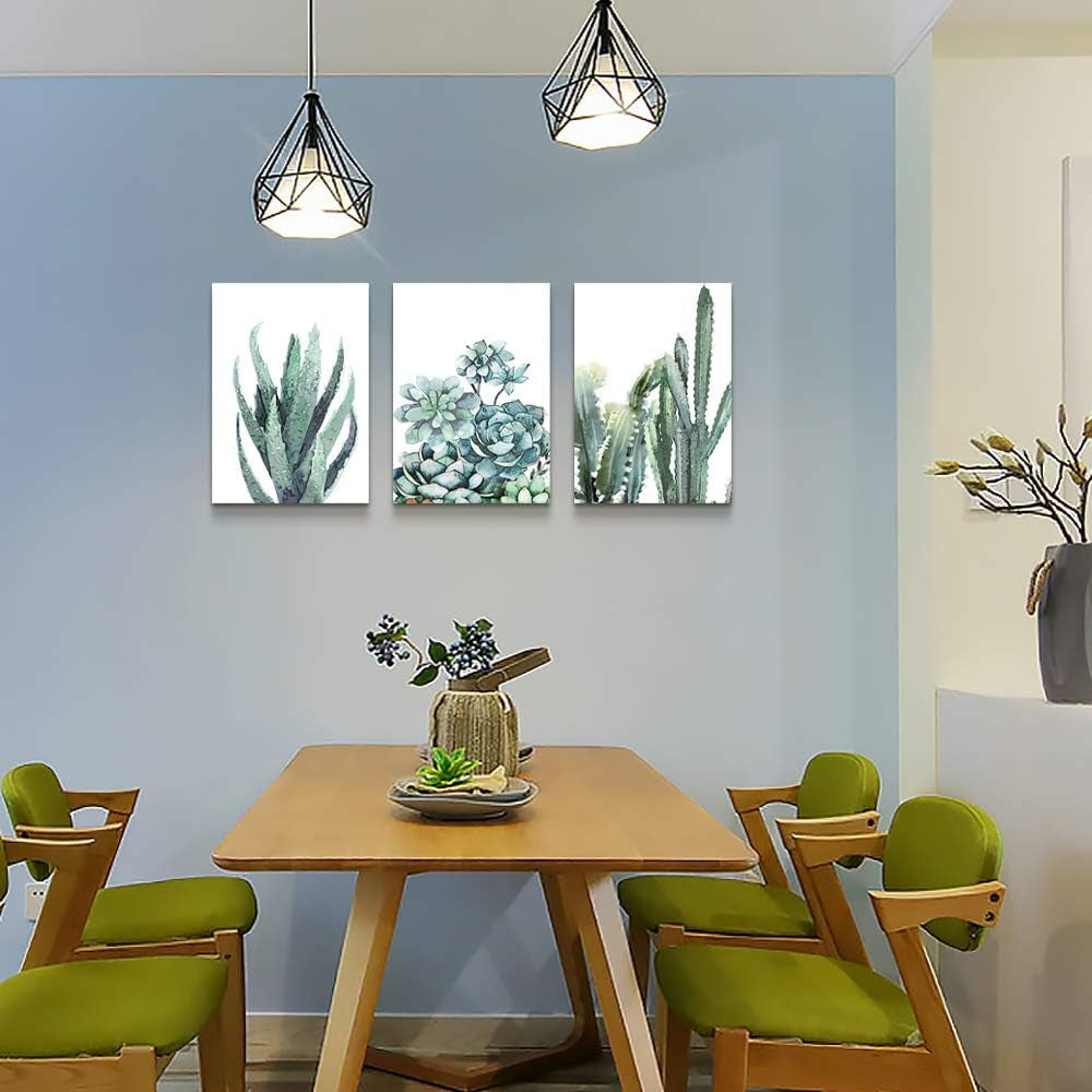 Canvas Wall Art for Living Room Bathroom Wall Decor for Bedroom Kitchen Artwork Canvas Prints Green Plant Flowers Painting 20" X 28" 3 Pieces Modern Framed Office Home Decorations Family Picture
